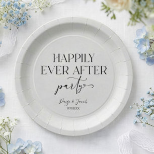 Assiettes En Carton Fête de réception de mariage heureux à tout jamais
