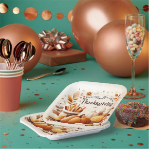 Assiettes En Carton Fête de remerciement reconnaissant festive Thanksg