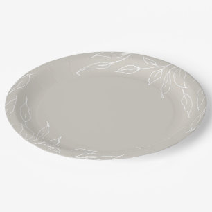 Assiettes En Carton Fête de Thanksgiving en feuille beige