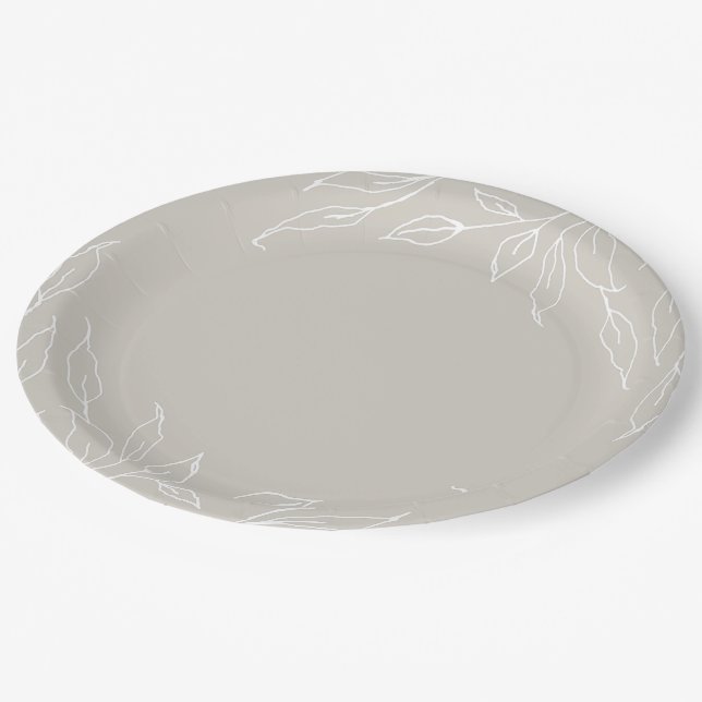 Assiettes En Carton Fête de Thanksgiving en feuille beige (Angle)