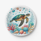 Fête de tortue de mer de plage mignonne
