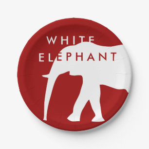 Assiettes En Carton Fête de vacances Eléphant Blanc Moderne