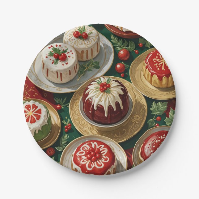 Assiettes En Carton Fête de Yuletide (Devant)