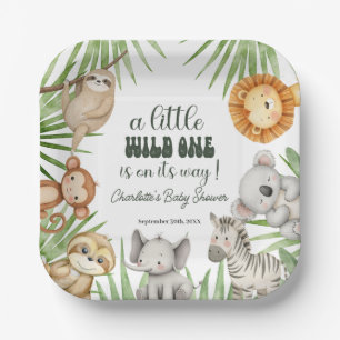 Assiettes En Carton Fête d'enfant garçon Safari Bébé Sauvage