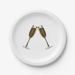 Assiettes En Carton Fête des Lunettes de Champagne