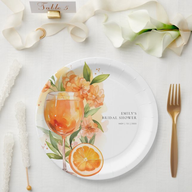 Assiettes En Carton Fête des mariées Aperol Spritz (Mariage)