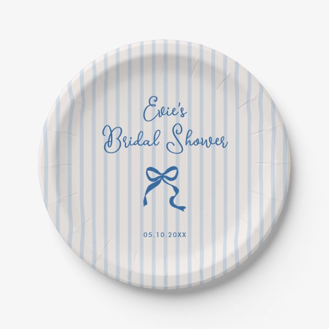 Assiettes En Carton Fête des mariées Bleue Barrière (Devant)