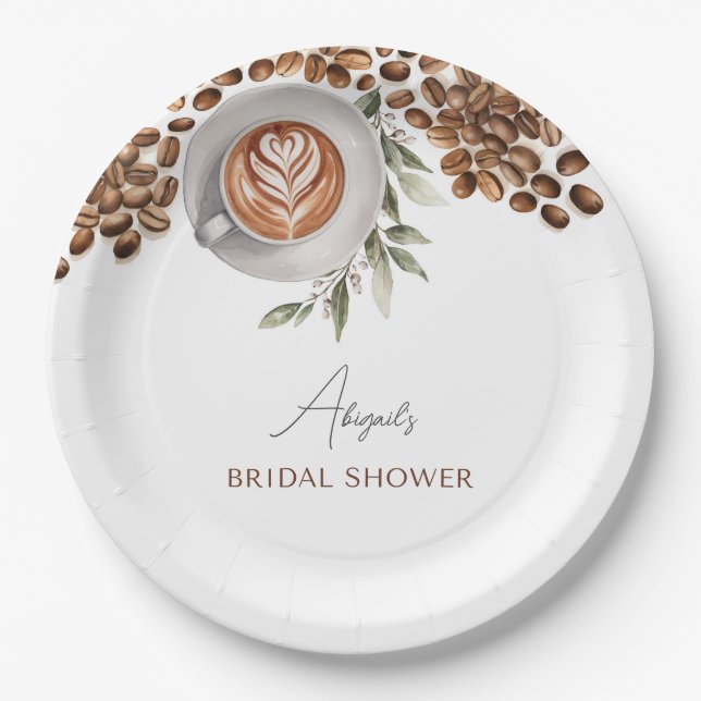 Assiettes En Carton Fête des mariées café - L'amour brasse (Devant)