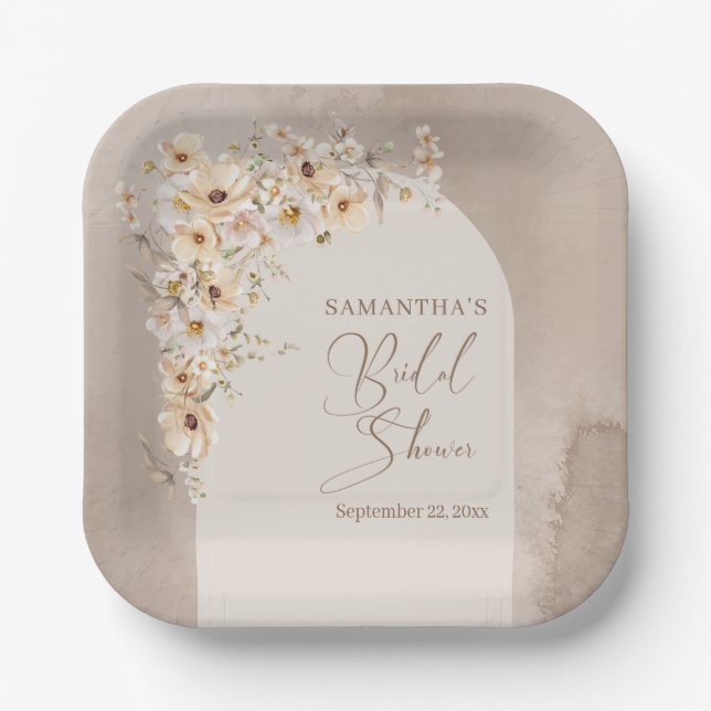Assiettes En Carton Fête des mariées d'arc ivoirienne Fleur sauvage mo (Recto)