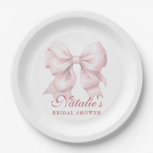 Assiettes En Carton Fête des mariées de boue rose personnalisée Fancy