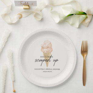 Assiettes En Carton Fête des mariées de crème glacée à l'aquarelle
