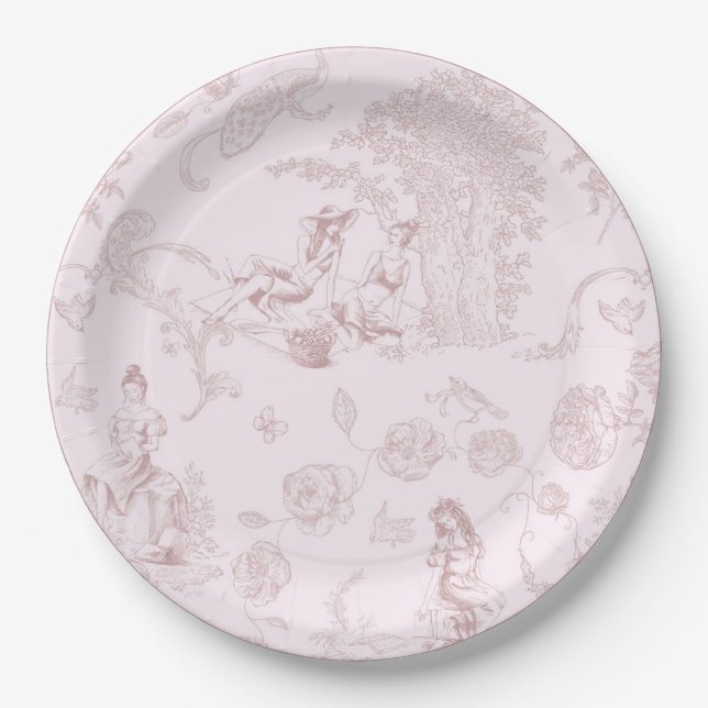 Assiettes En Carton Fête des mariées de pique-nique moderne chic Toile (Devant)