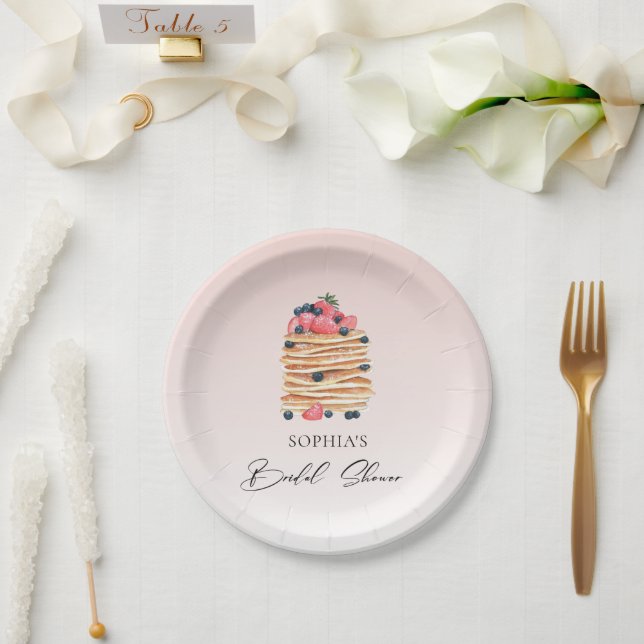 Assiettes En Carton Fête des mariées Élégante de Pancakes (Mariage)