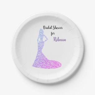 Assiettes En Carton Fête des mariées Étincelle et plaque en papier bri