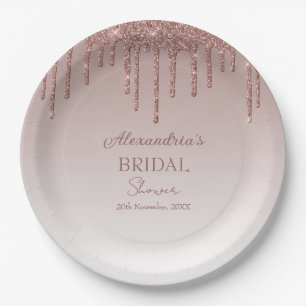 Assiettes En Carton Fête des mariées Fille Fondue rose Étincelles