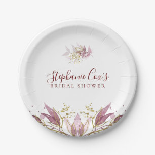 Assiettes En Carton Fête des mariées florale moderne