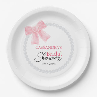 Assiettes En Carton Fête des mariées perle circulaire blanche Girl Ros