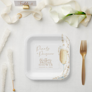 Assiettes En Carton Fête des mariées Perles et poursuites