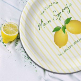 Assiettes En Carton Fête des mariées principale de citron de taille