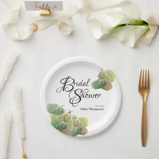 Assiettes En Carton Fête des mariées rustique chute Aspen Feuille  (Mariage)