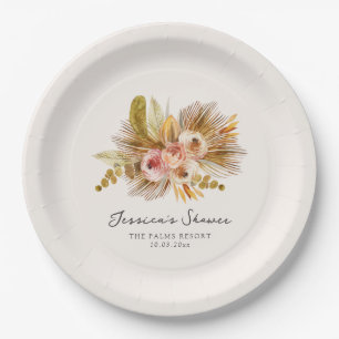 Assiettes En Carton Fête des mariées Vintage florale tropicale