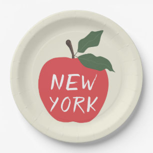 Assiettes En Carton Fête des pommes rouges de New York