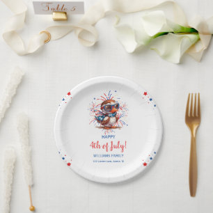 Assiettes En Carton Fête d'été patriotique américaine du 4 juillet ave