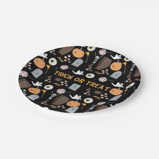 Assiettes En Carton Fête d'Halloween ou Treat Kids Halloween (Angle)