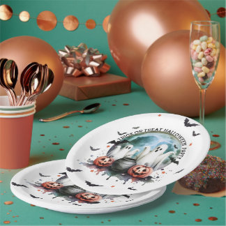 Assiettes En Carton Fête d'Halloween Tour de Traitement ou Astuce Deux