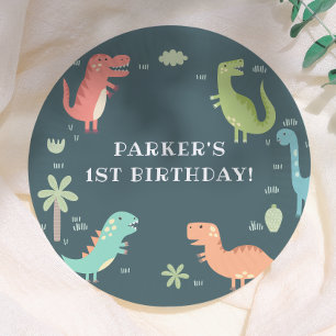 Assiettes En Carton Fête Dino Mignons Dinosaures Anniversaire Garçon