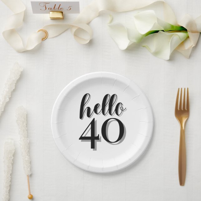 Assiettes En Carton Fête du 40e anniversaire (Mariage)