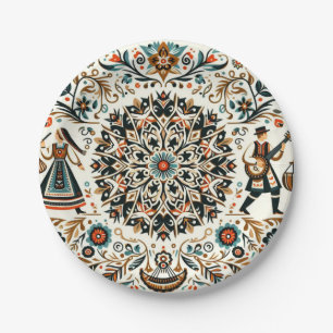 Assiettes En Carton Fête du folklore : Plaque de papier d'art populair