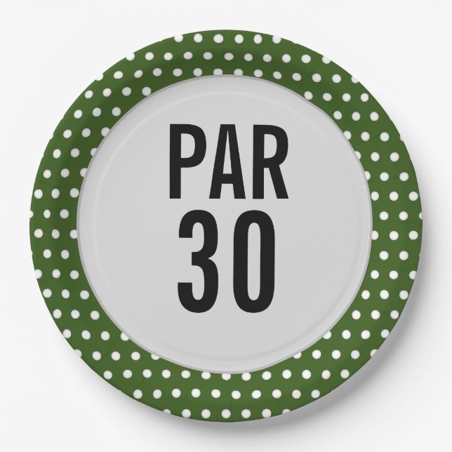 Assiettes En Carton Fête du golfeur de la polka de 30 ans (Devant)