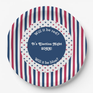 Assiettes En Carton Fête du parti de la nuit électorale 2024