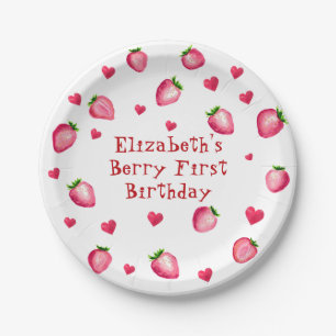 Assiettes En Carton Fête du premier anniversaire de Berry avec des fra