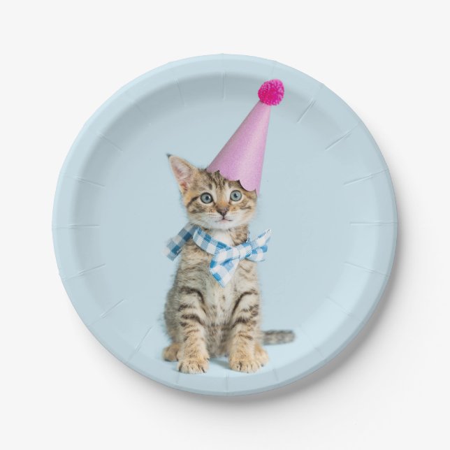 Assiettes En Carton FÊTE FÊTE Cupcake Anniversaire Kitten Célébration (Devant)