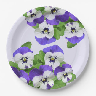 Assiettes En Carton Fête Fleur Violette Lilas Pensée Jardin Fleur Lunc