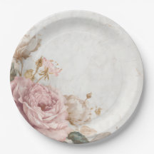 Fête Florale Roses Romantiques Vintage Chic Démodé