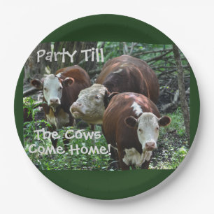 Assiettes En Carton Fête jusqu'à ce que les vaches rentrent à la maiso