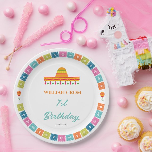 Assiettes En Carton Fête mexicaine Cactus 1ère année (Fête)