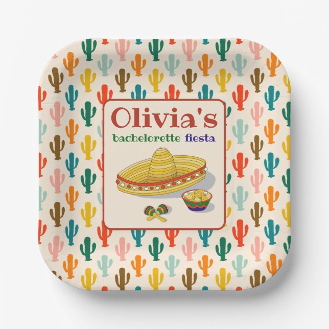 Assiettes En Carton Fête mexicaine Fiesta (Recto)