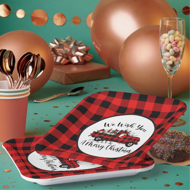 Assiettes En Carton fête Noël gnome Fête (Multi)