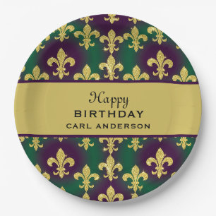 Assiettes En Carton Fête personnalisée de Mardi Gras