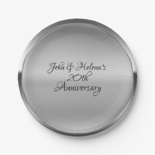 Assiettes En Carton Fête Personnalisée Personnalisée Argent Platine Br