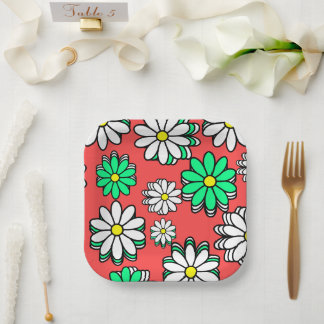 Assiettes En Carton Fête : Plaques Festives Red & Green Paper