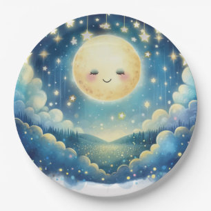 Assiettes En Carton Fête Prénatale à l'aquarelle "Twinkle Little Star"