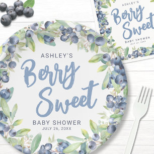 Assiettes En Carton Fête Prénatale Bébé Sucré Myrtille