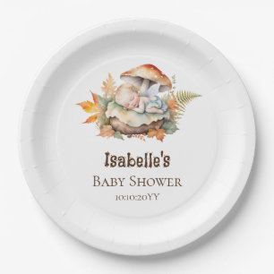 Assiettes En Carton Fête Prénatale de Fée de Bois Automnal