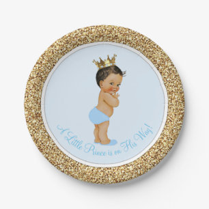 Assiettes En Carton Fête prénatale du bébé prince ethnique