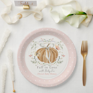 Assiettes En Carton Fête Prénatale Fleurs Sauvages Papillons Citrouill